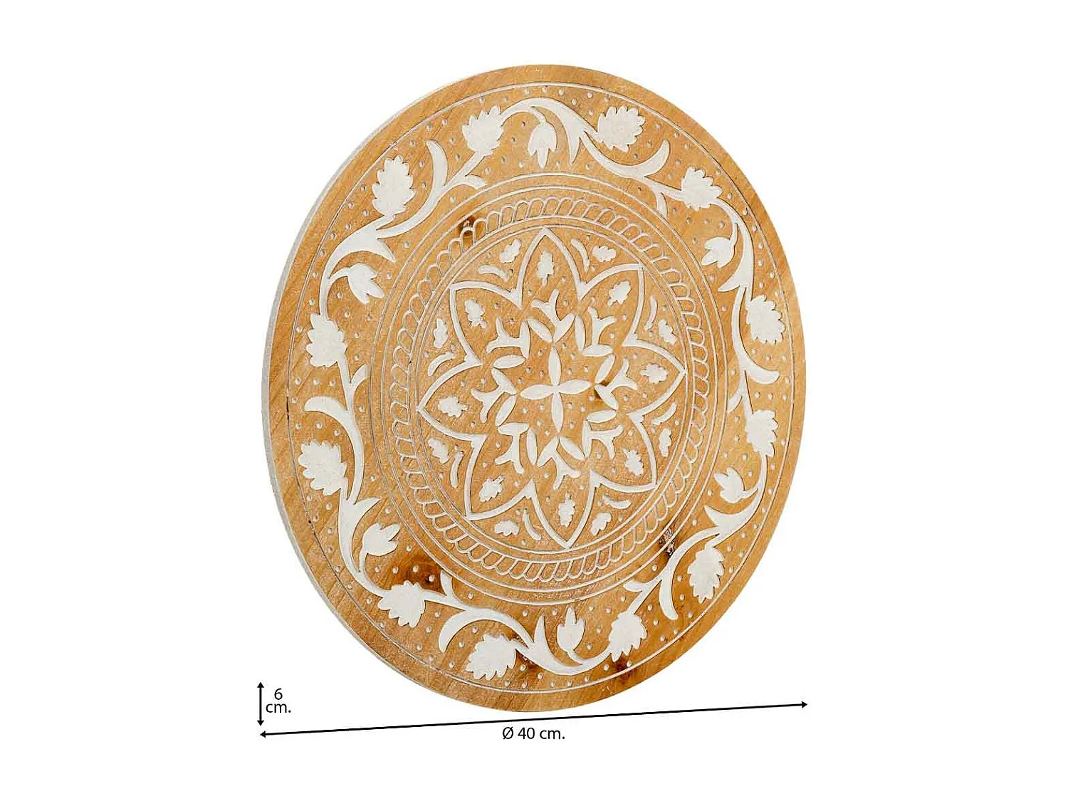 Painel decorativo de madeira entalhada marrom 40x0,6x40