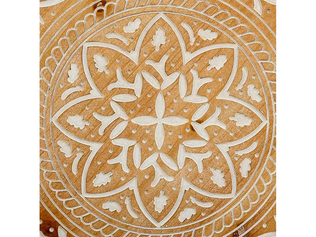 Painel decorativo de madeira entalhada marrom 40x0,6x40