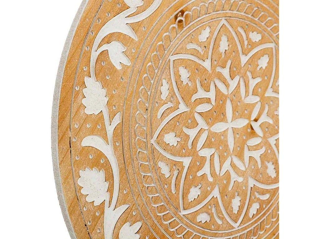 Braun geschnitzte dekorative Holzplatte 40x0,6x40h cm