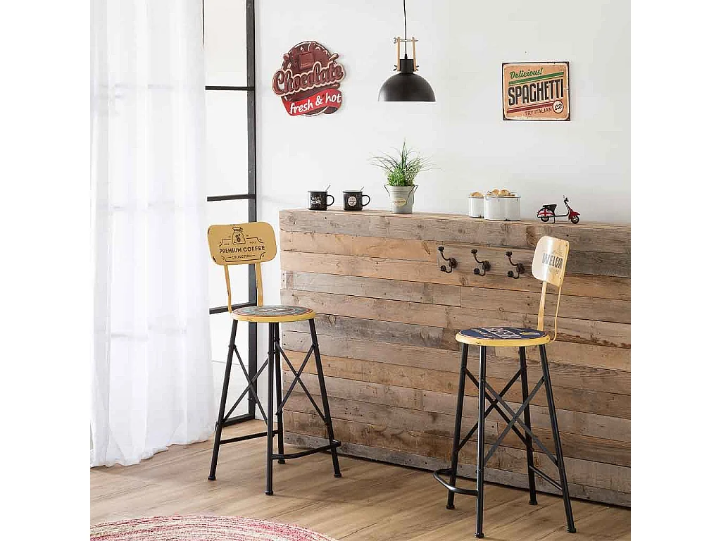 Placa metálica para decoração de parede 33x25x0,06