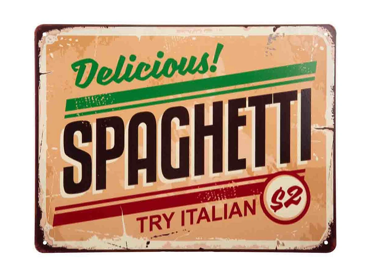 Placa metálica para decoração de parede 33x25x0,06