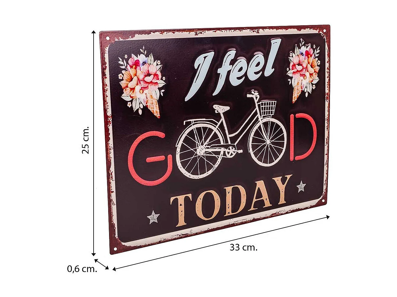 Schwarze Metallplatte 33x25x0,06h cm