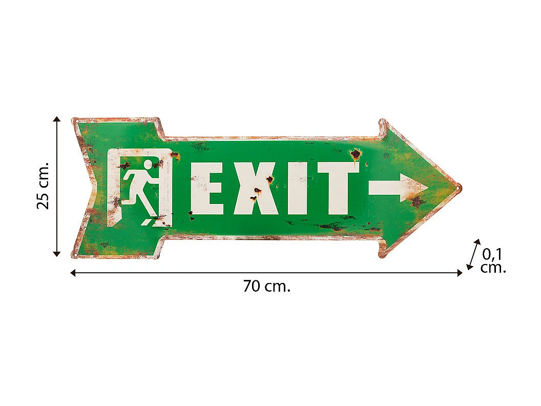 Piastra da parete in metallo verde 70x25x1h