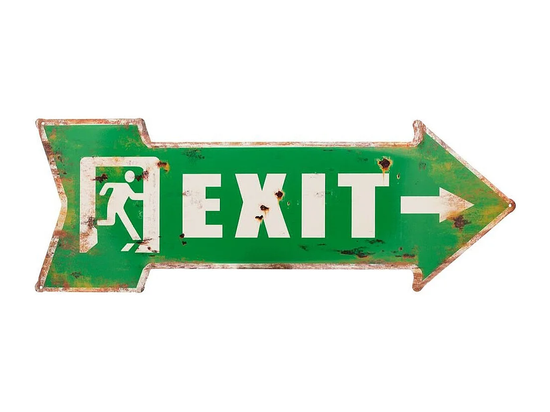 Placa de parede em metal verde 70x25x1