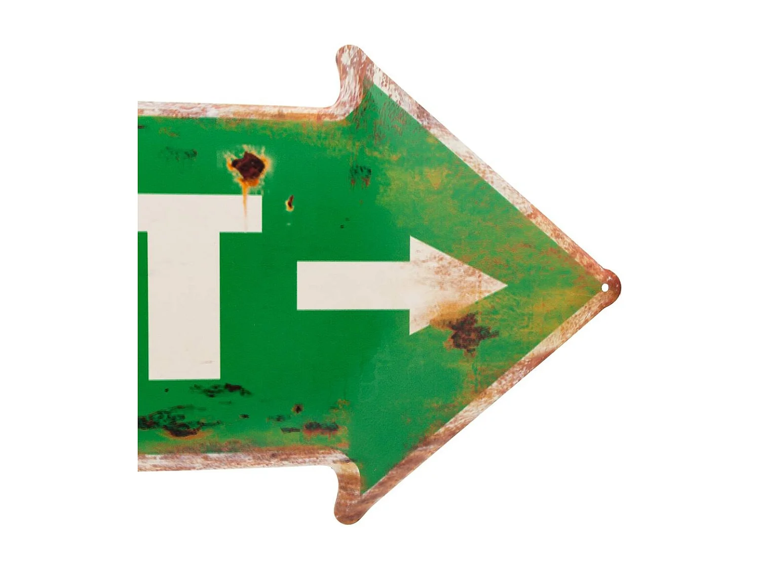 Placa de parede em metal verde 70x25x1