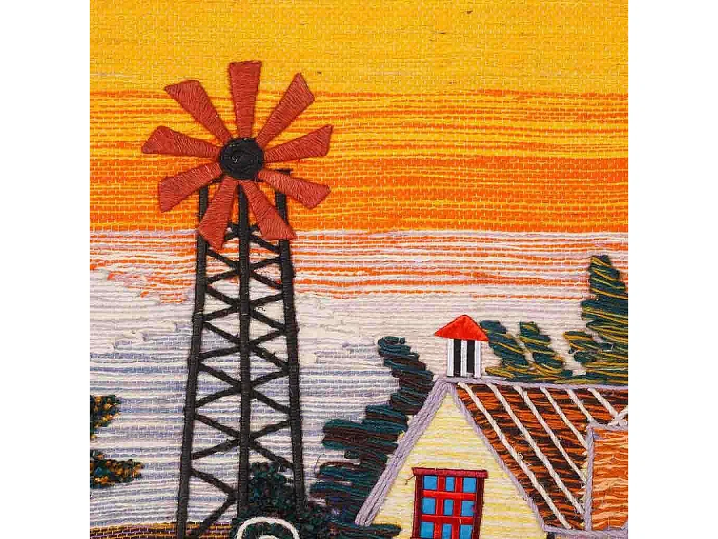 Tapeçaria decorativa de juta tecida 100x80cm