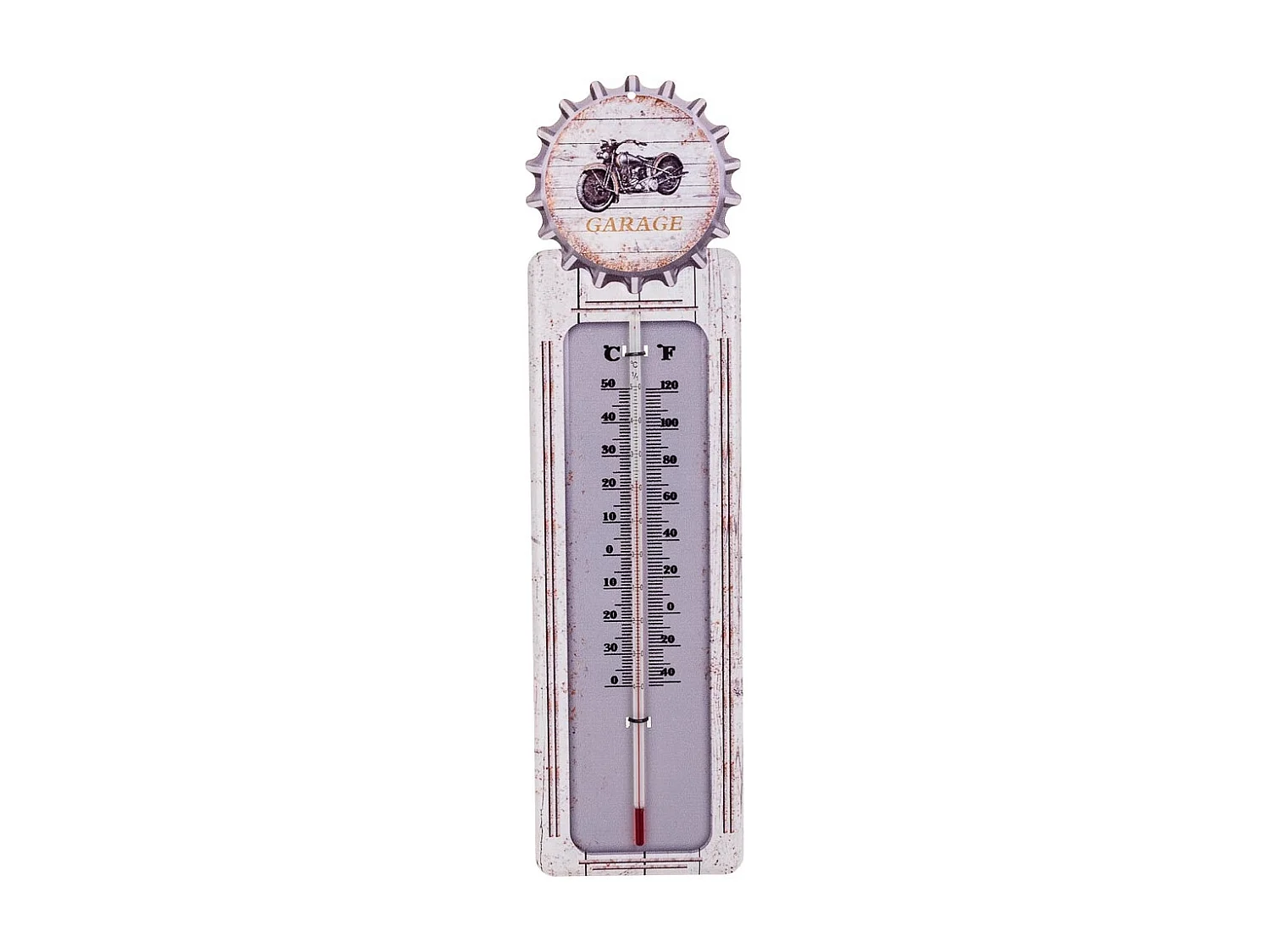 Termometro de pared de metal blanco 47,5x15x1
