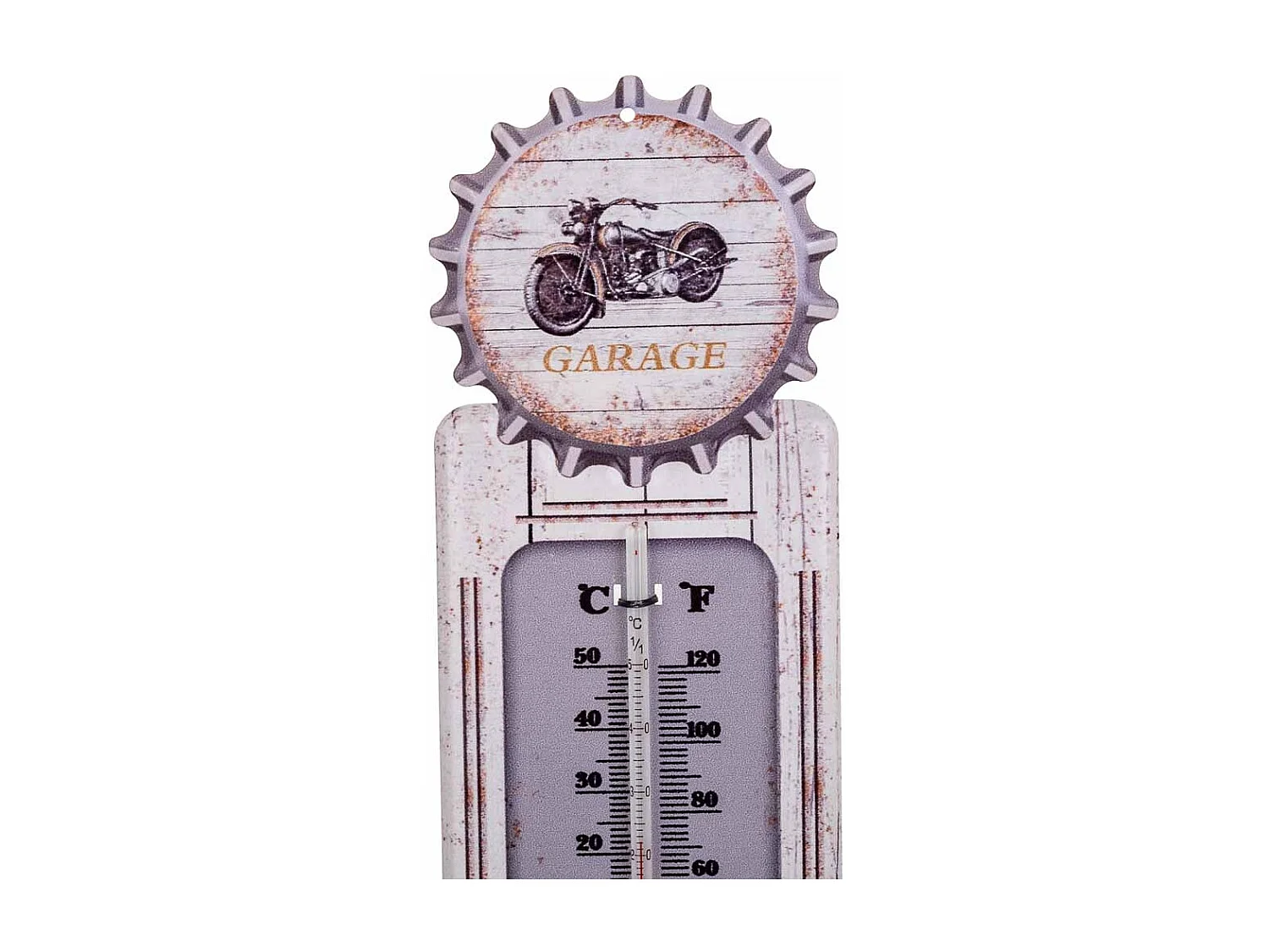 Termometro de pared de metal blanco 47,5x15x1