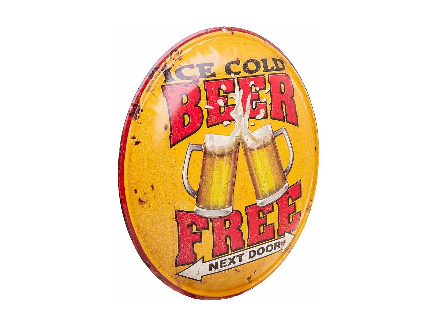 Placa de de pared de metal naranja d35x1