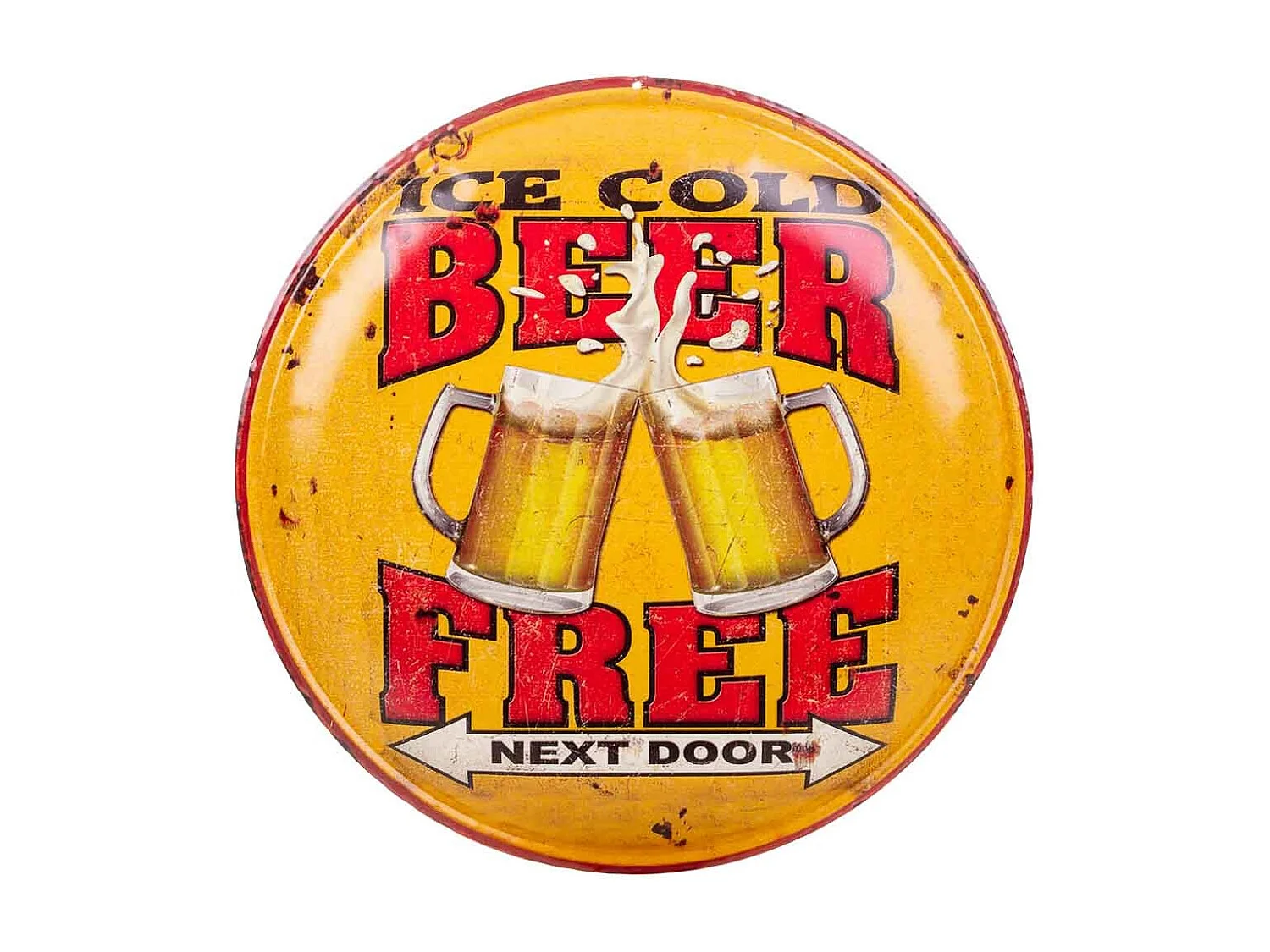 Wandplatte aus orangefarbenem Metall, D35x1h cm