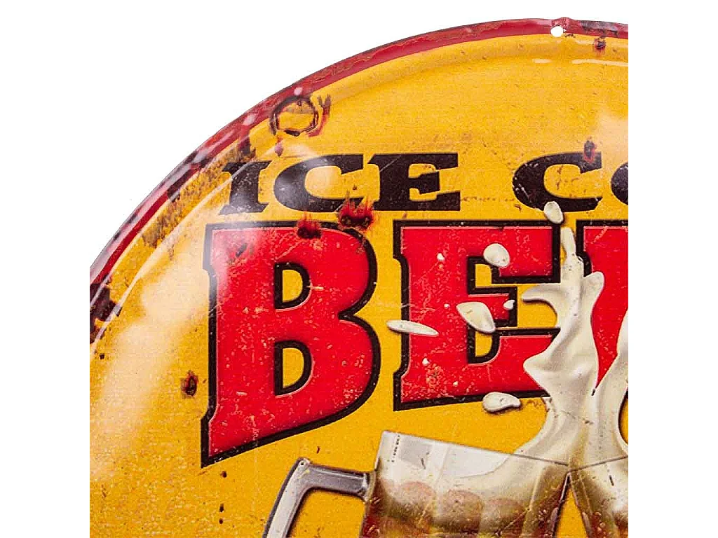 Wandplatte aus orangefarbenem Metall, D35x1h cm