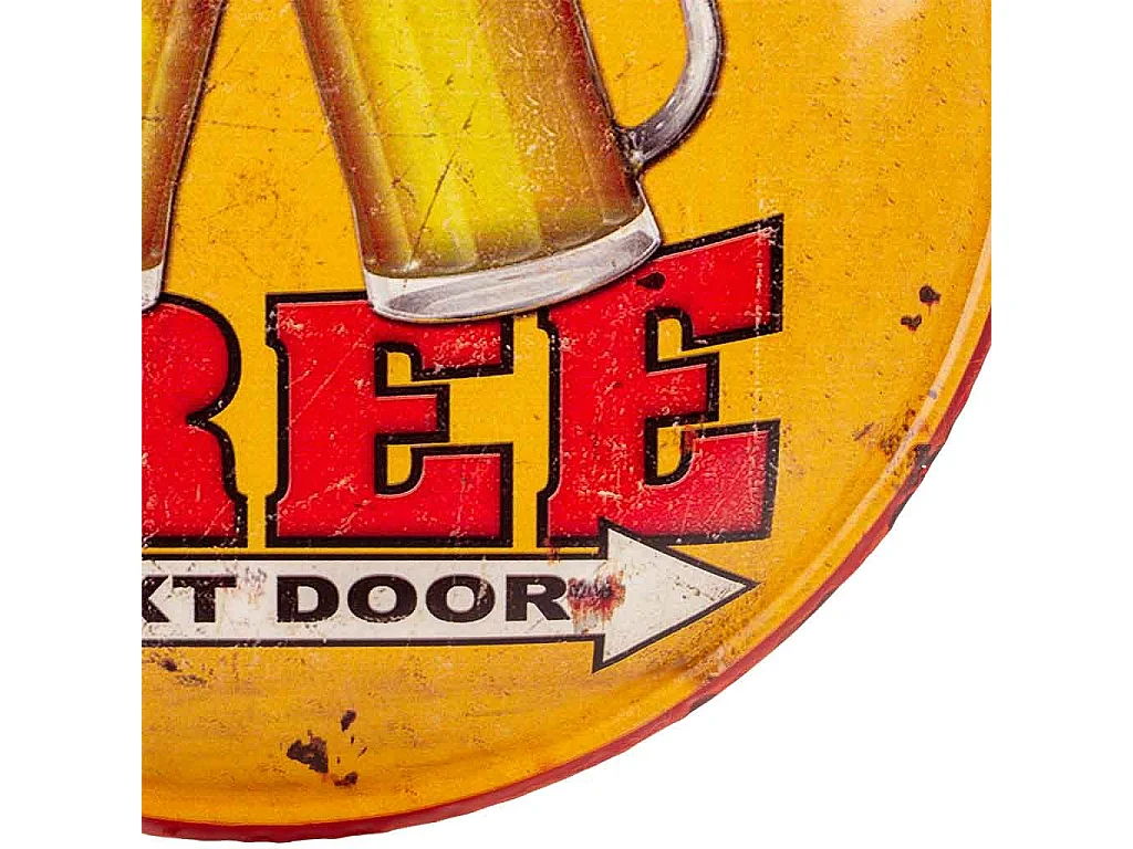 Wandplatte aus orangefarbenem Metall, D35x1h cm