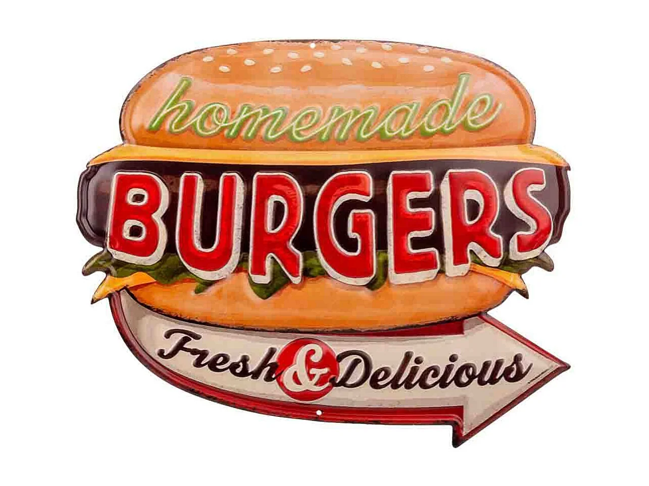 Placa de de pared de metal marrón 40x33x1