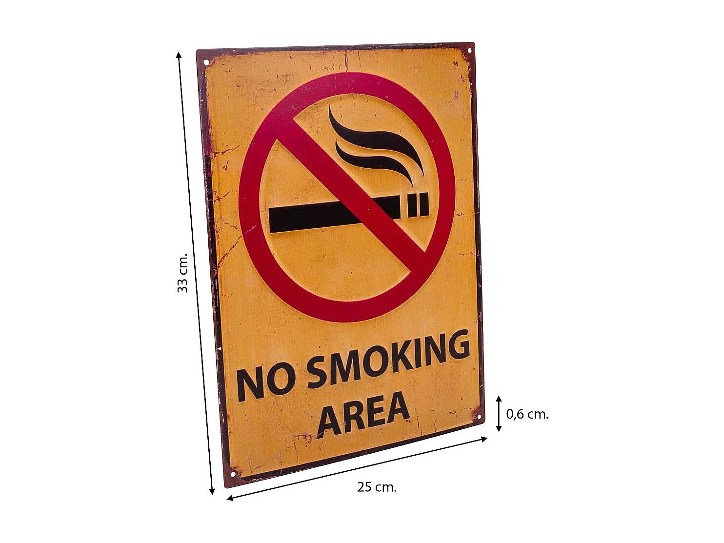 Placa de de pared de metal naranja 25x33x0,06