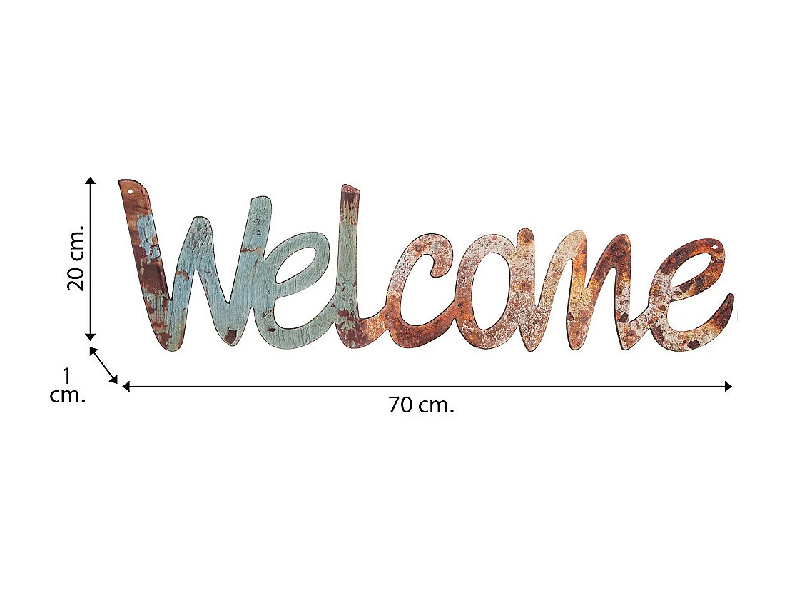 Braune Metallwandplatte 70x20x1h cm