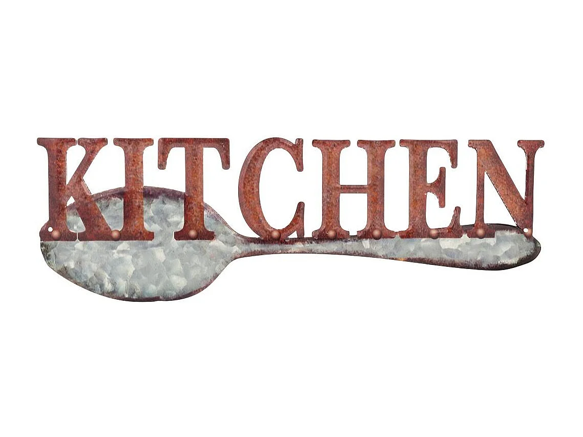 Braune Metallwandplatte 49x16x1h cm