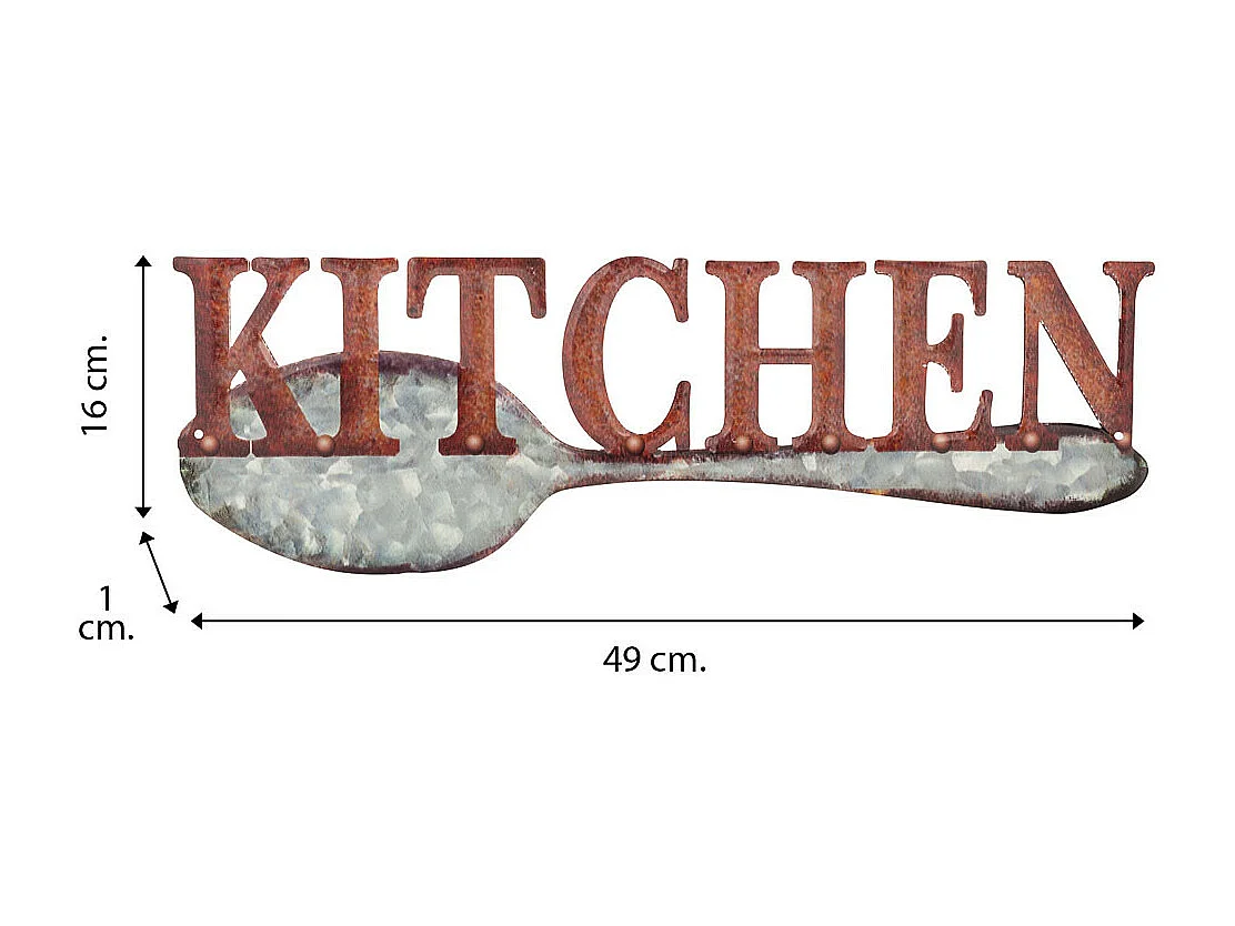 Braune Metallwandplatte 49x16x1h cm