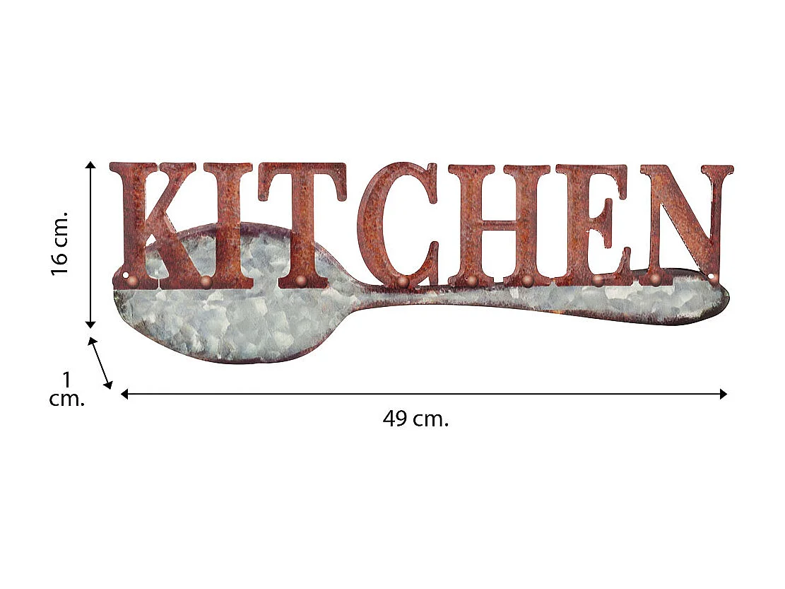 Braune Metallwandplatte 49x16x1h cm