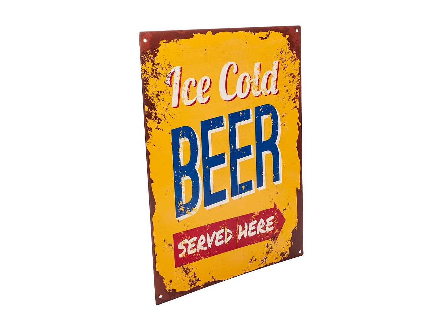 Plaque murale en métal orange 25x33x0,06h