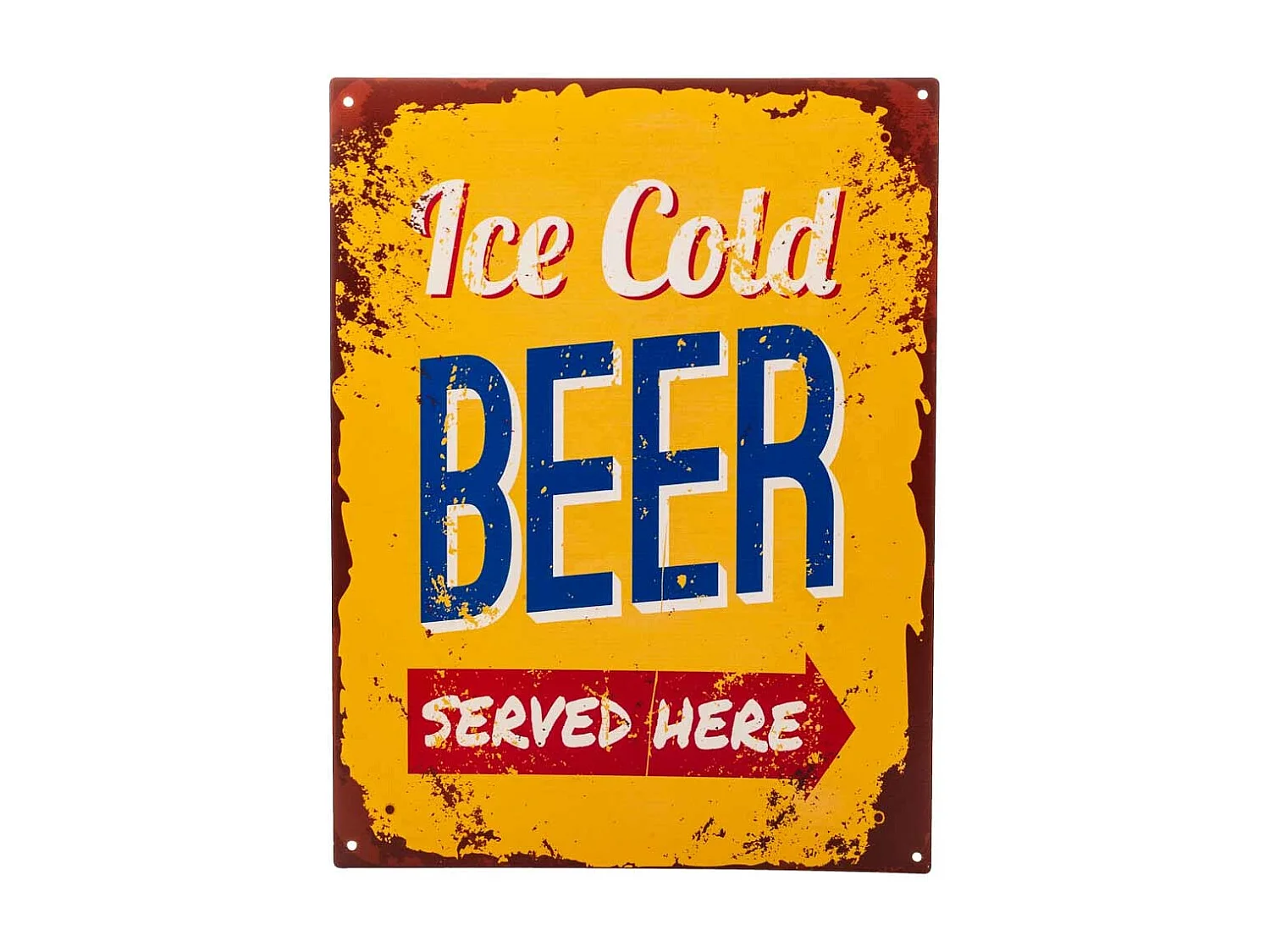 Plaque murale en métal orange 25x33x0,06h