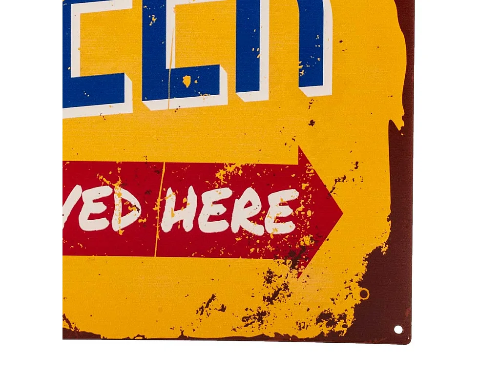 Plaque murale en métal orange 25x33x0,06h