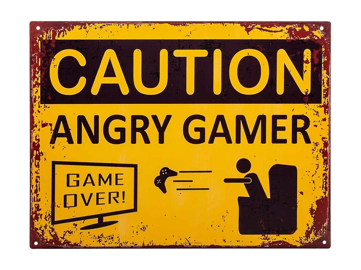 Placa de de pared de metal amarilla 33x25x0,06