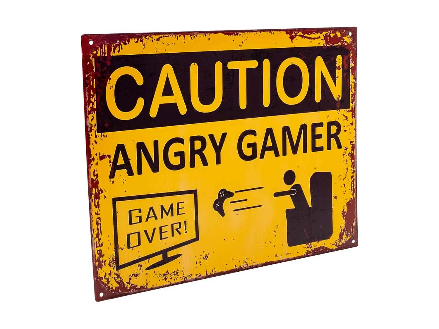 Gelbe Metallwandplatte 33x25x0,06h cm