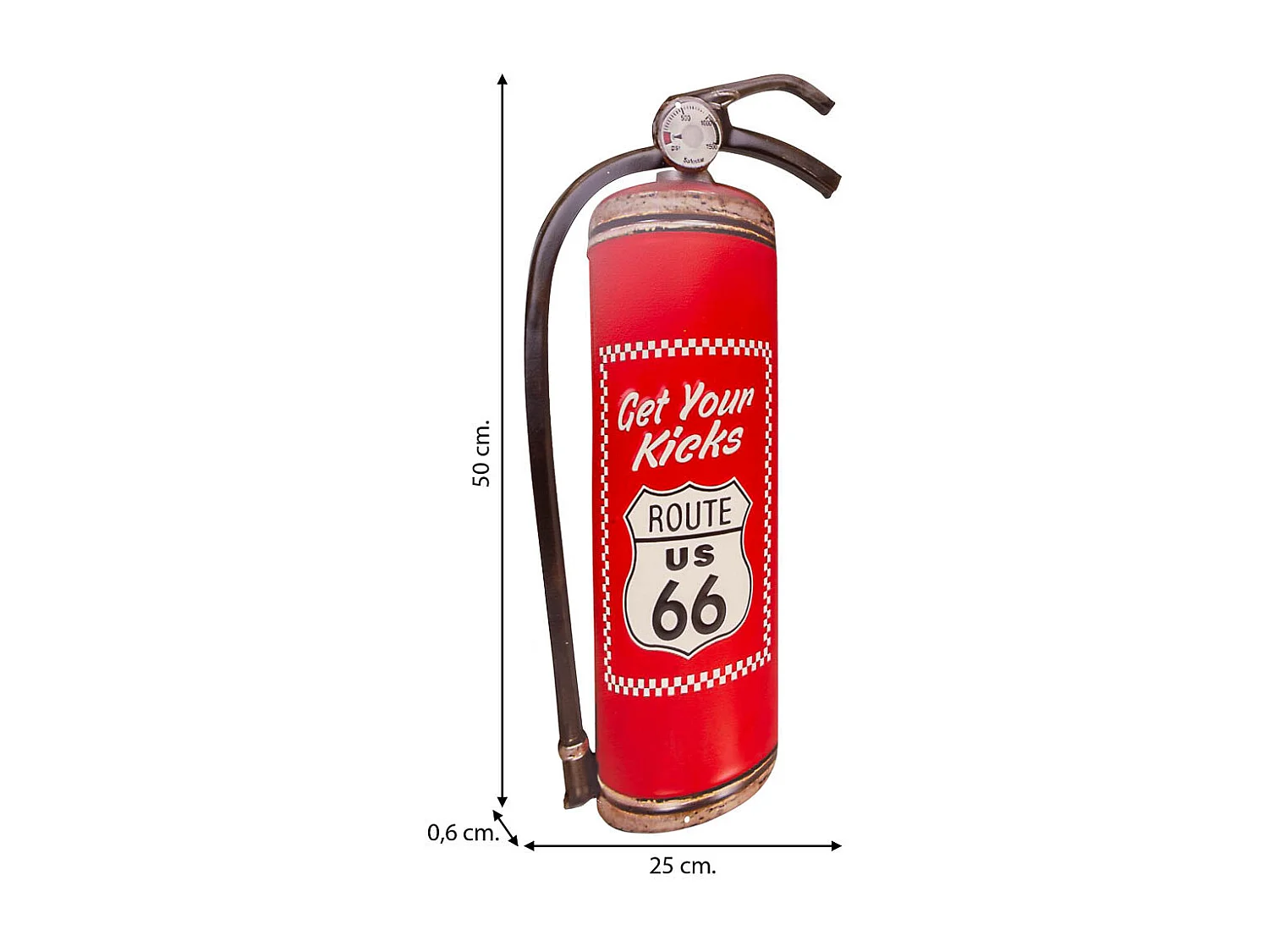 Plaque murale en métal rouge 25x50x0,06h