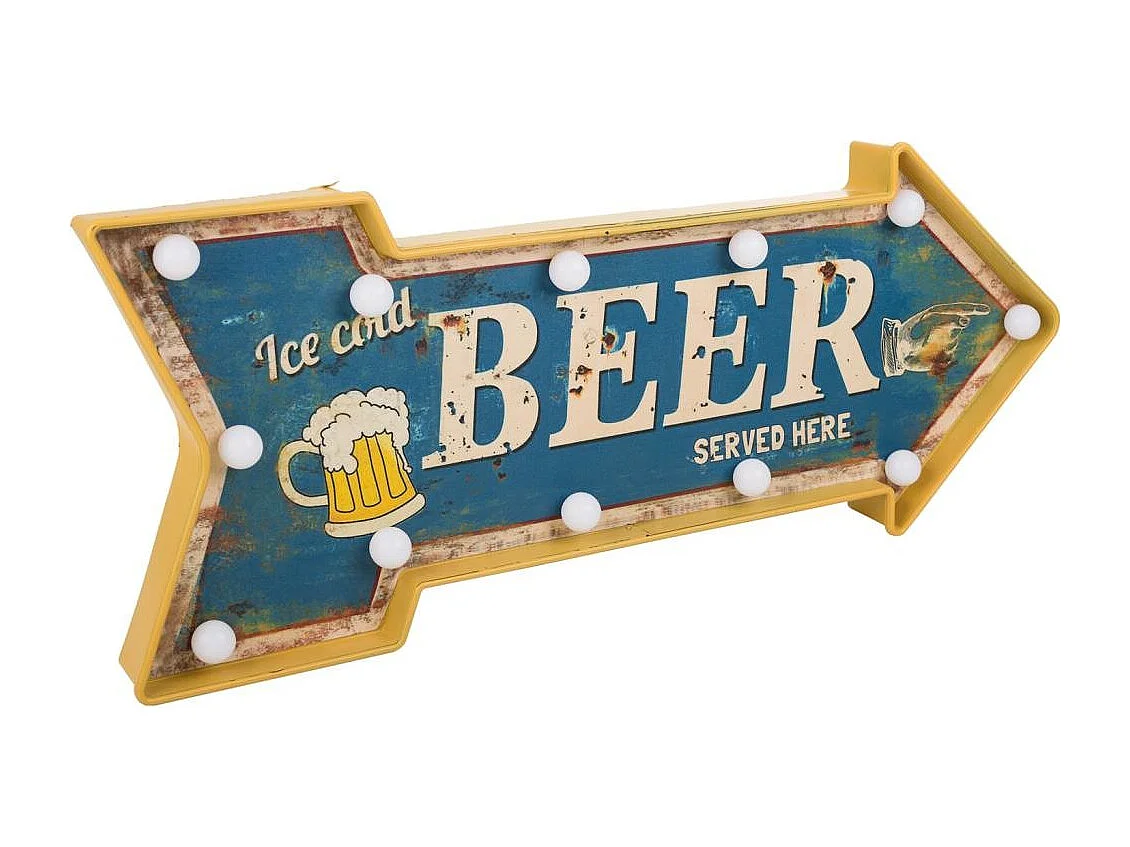 Placca da muro luminosa in plastica blu 65x27,5x10,5h