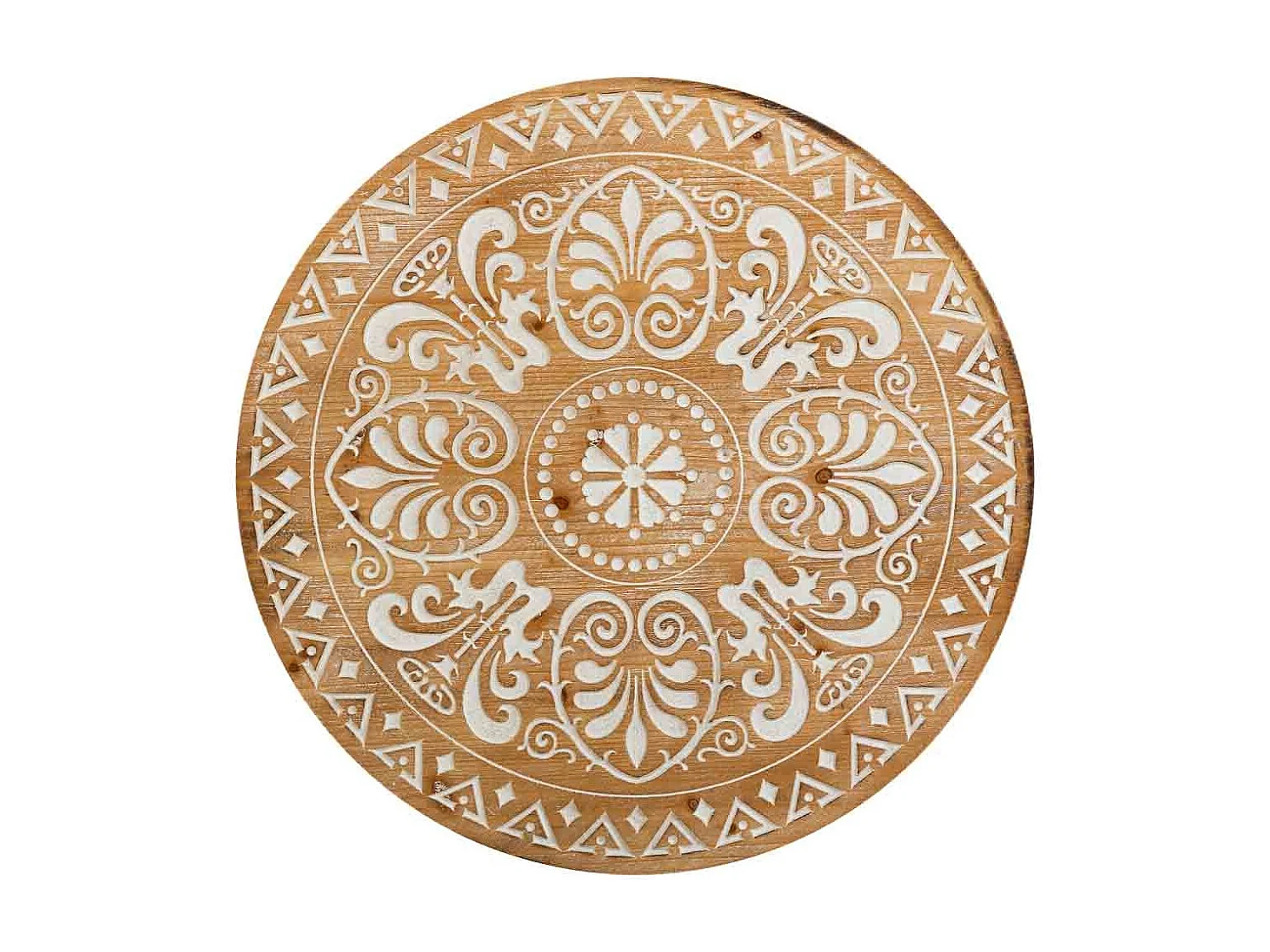 Pannello decorativo in legno intagliato marrone 60x0,6x60h