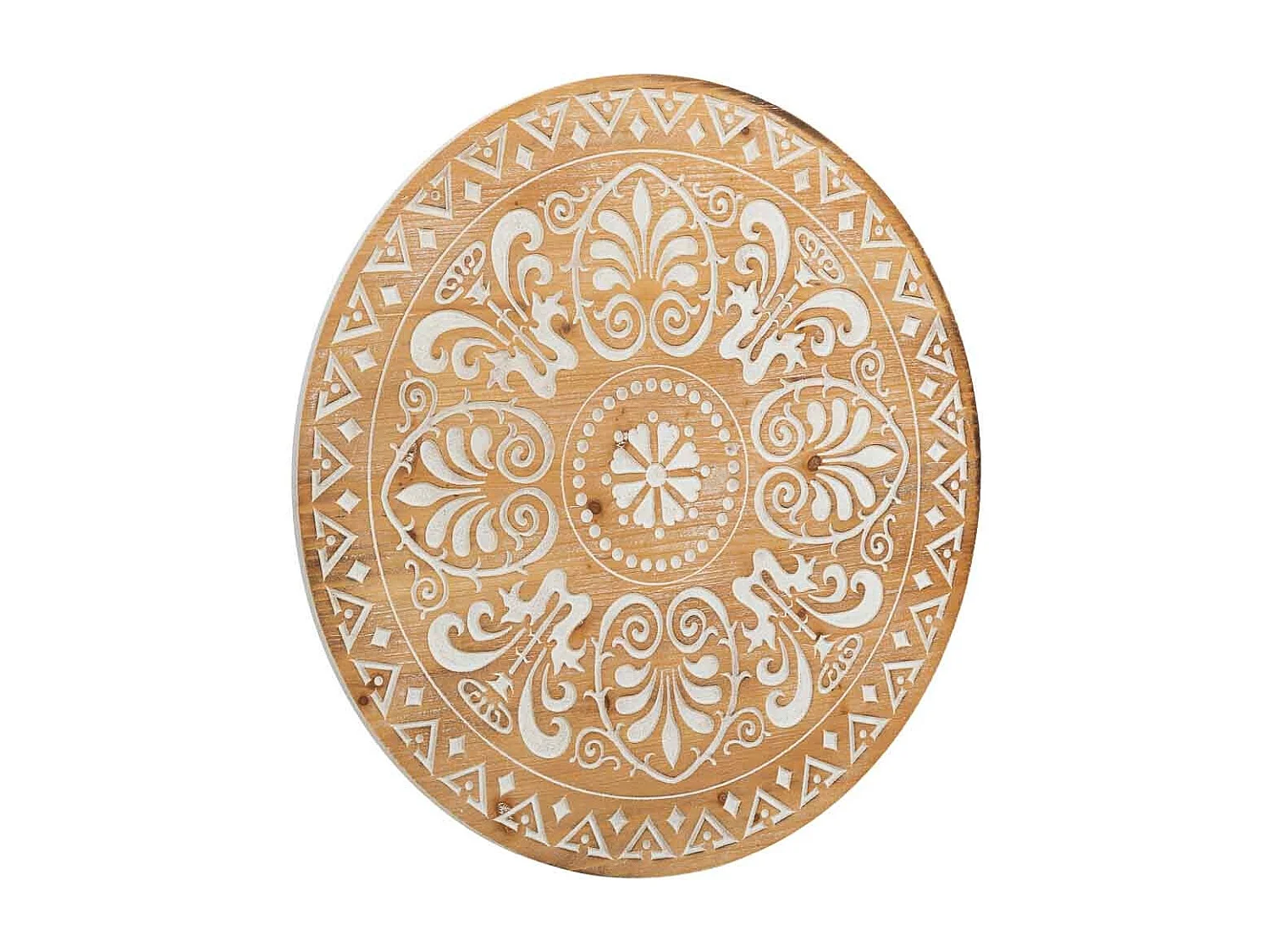 Pannello decorativo in legno intagliato marrone 60x0,6x60h