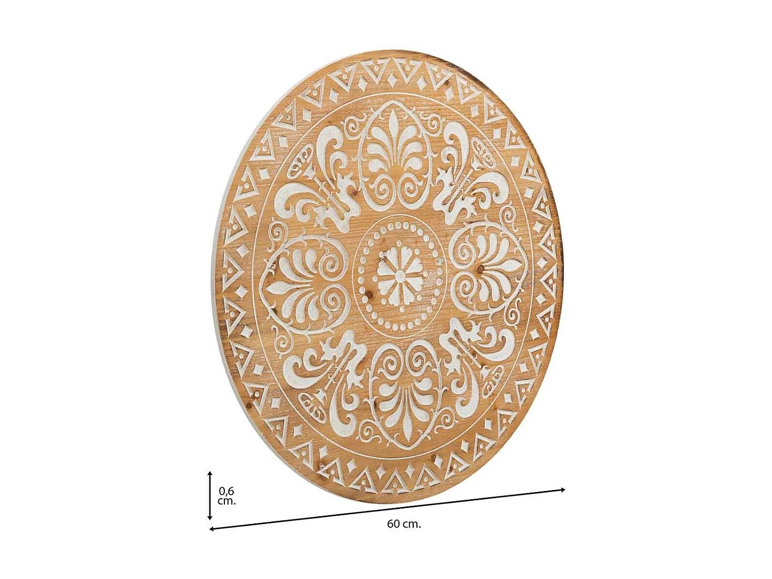 Pannello decorativo in legno intagliato marrone 60x0,6x60h