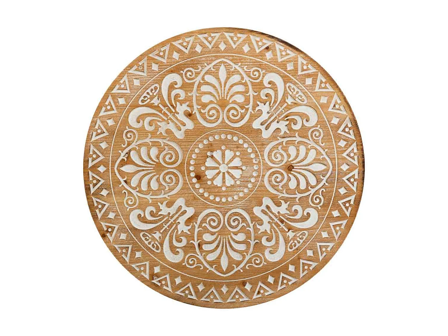 Pannello decorativo in legno intagliato marrone 60x0,6x60h