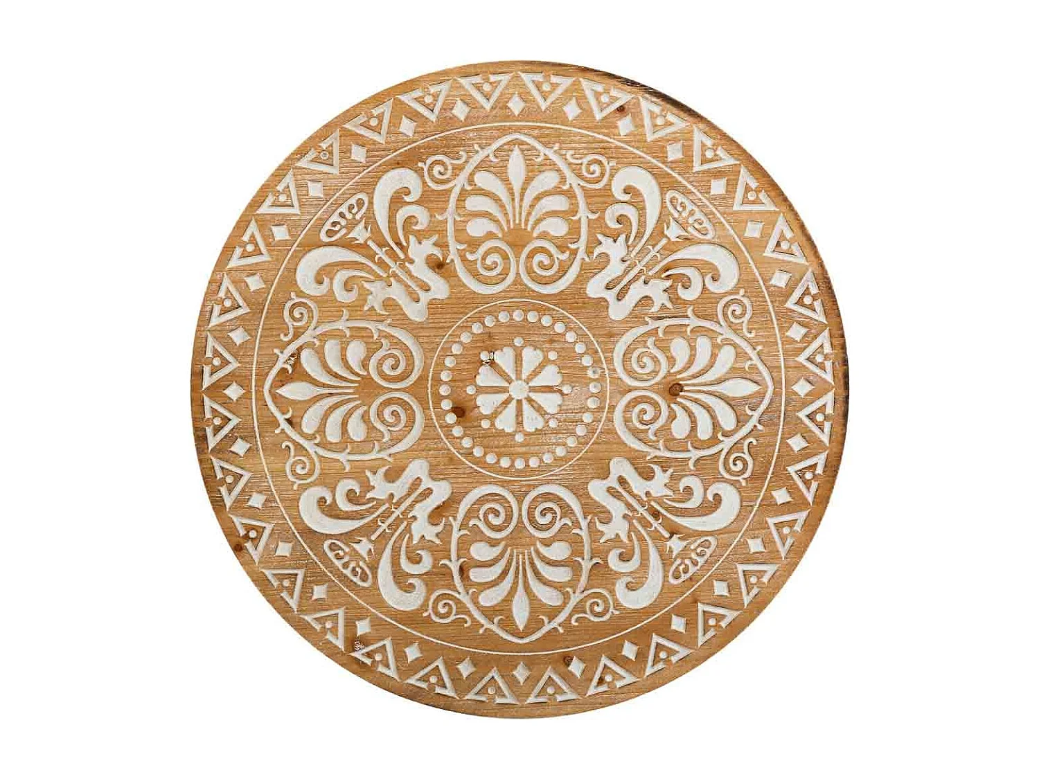 Pannello decorativo in legno intagliato marrone 60x0,6x60h