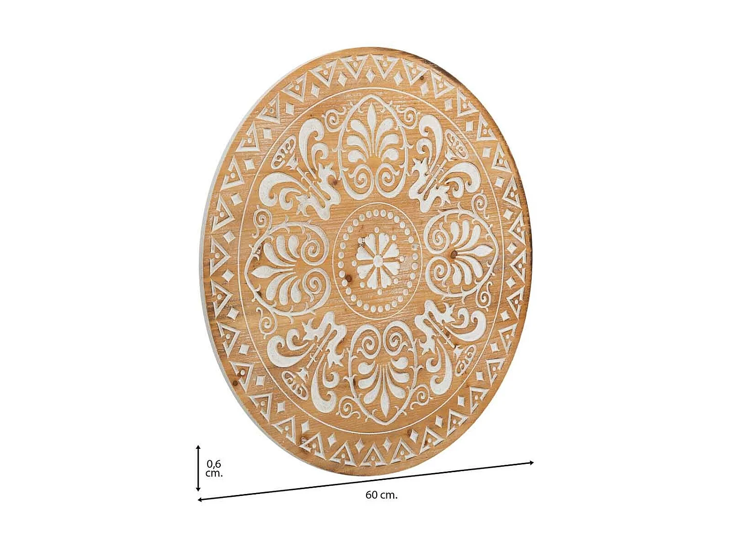 Pannello decorativo in legno intagliato marrone 60x0,6x60h