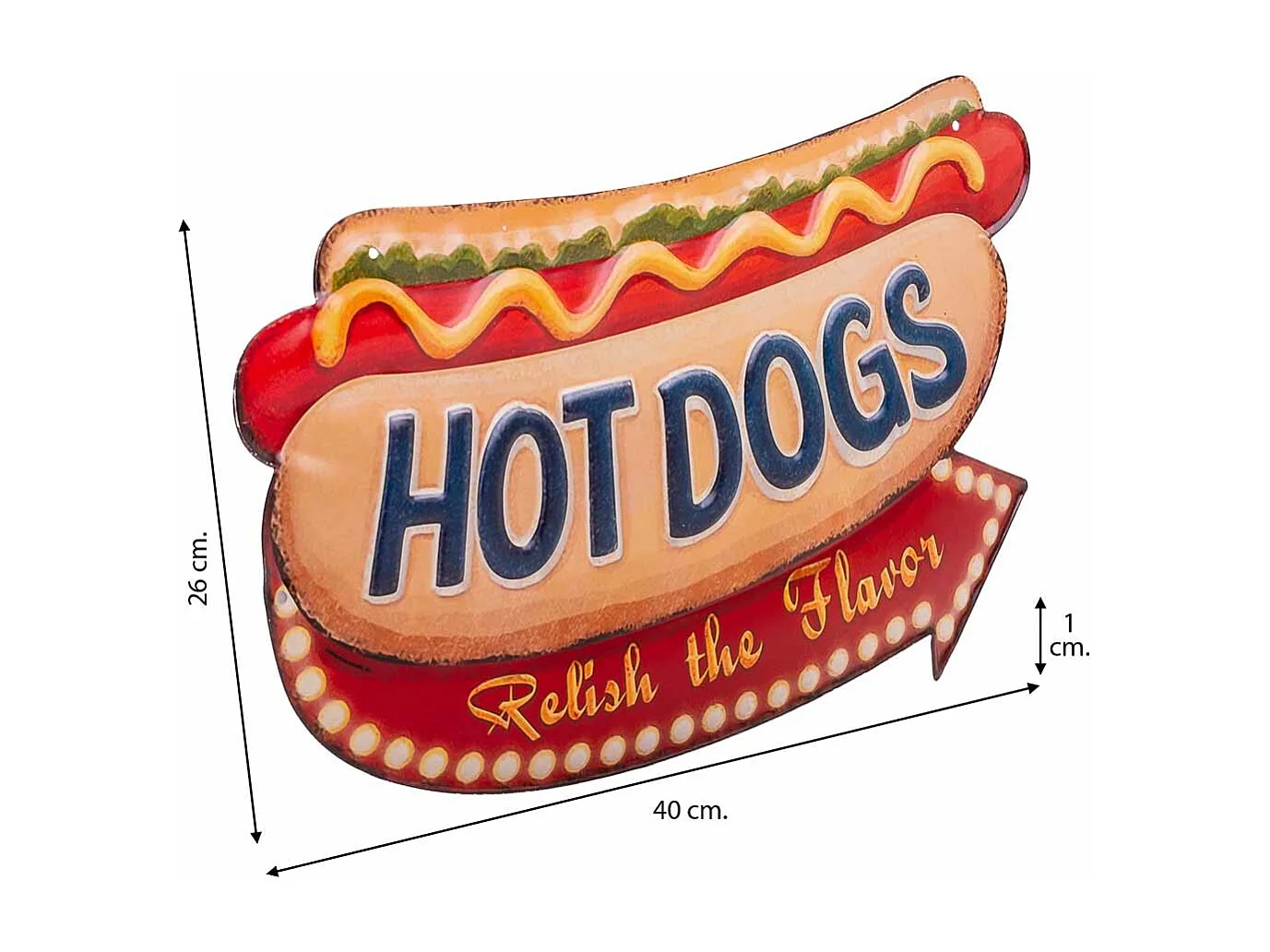 Braune Metallwandplatte 40x26x1h cm