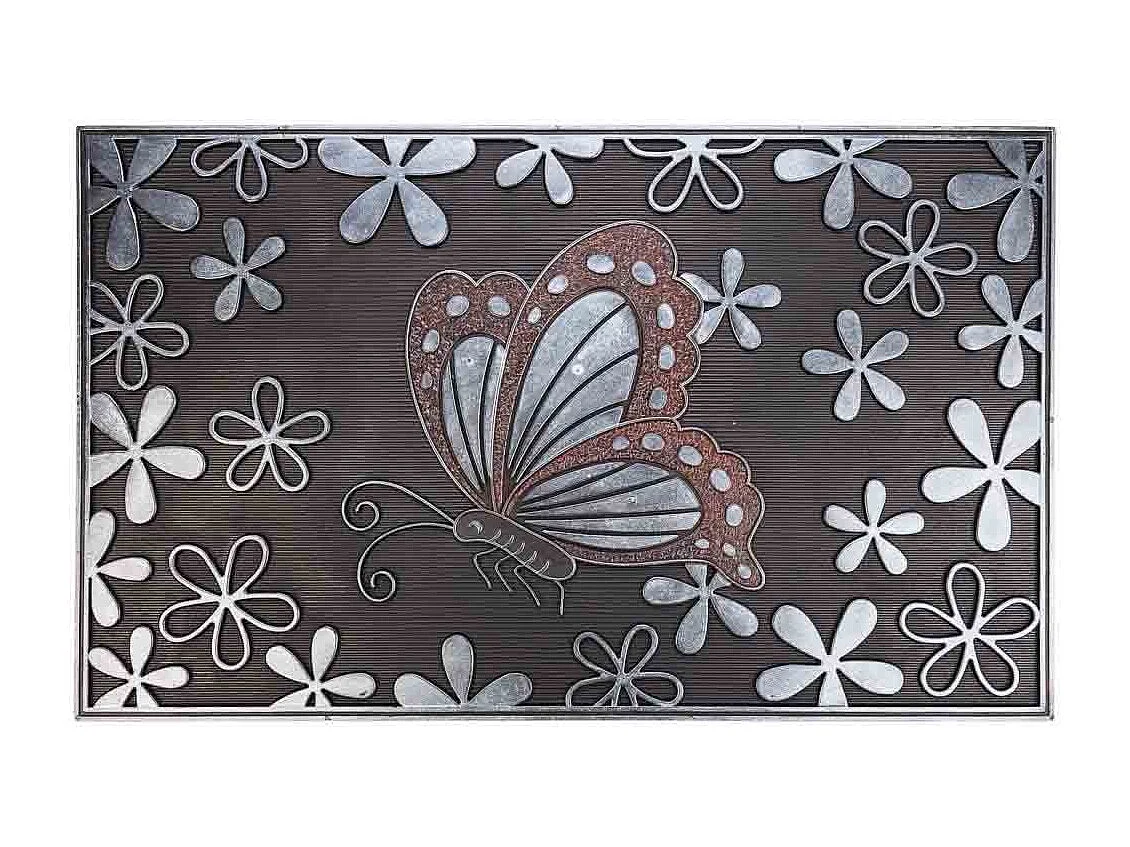 Felpudo de goma mariposa 45x75