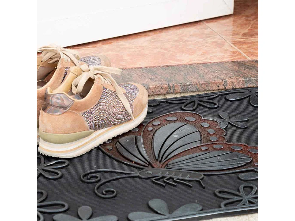 Felpudo de goma mariposa 45x75