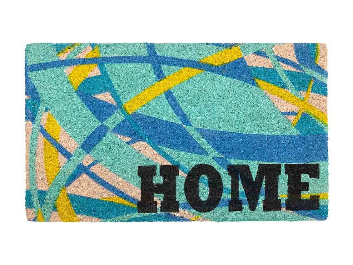Zerbino in cocco stampato blu e giallo 45x75h