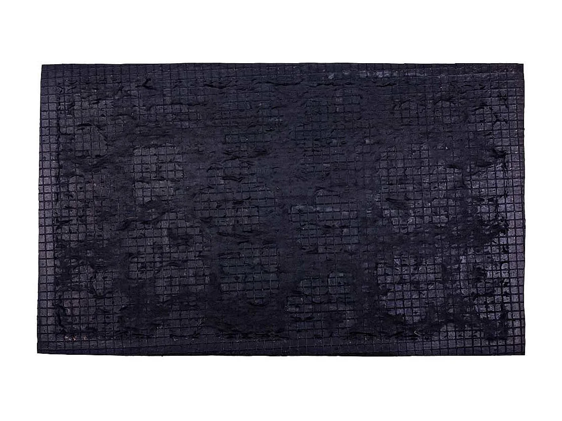 Capacho de borracha marrom e fibra natural 45x75