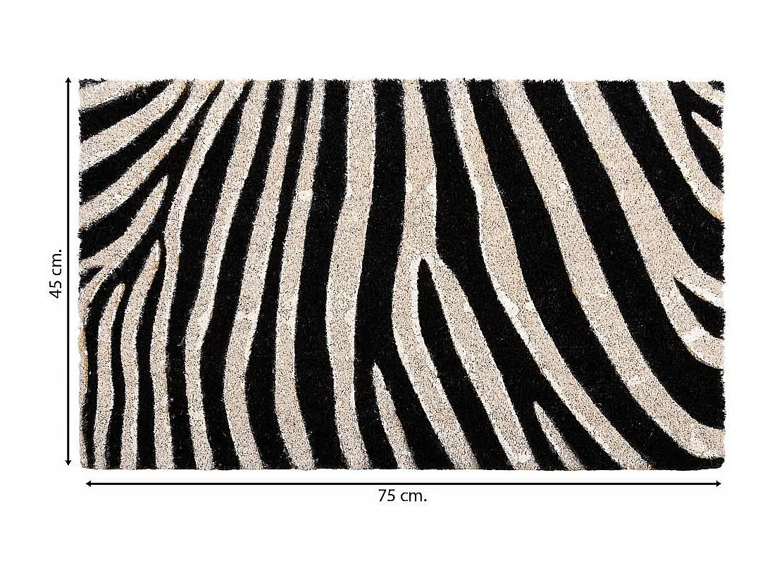 Paillasson en coco imprimé zèbre 45x75