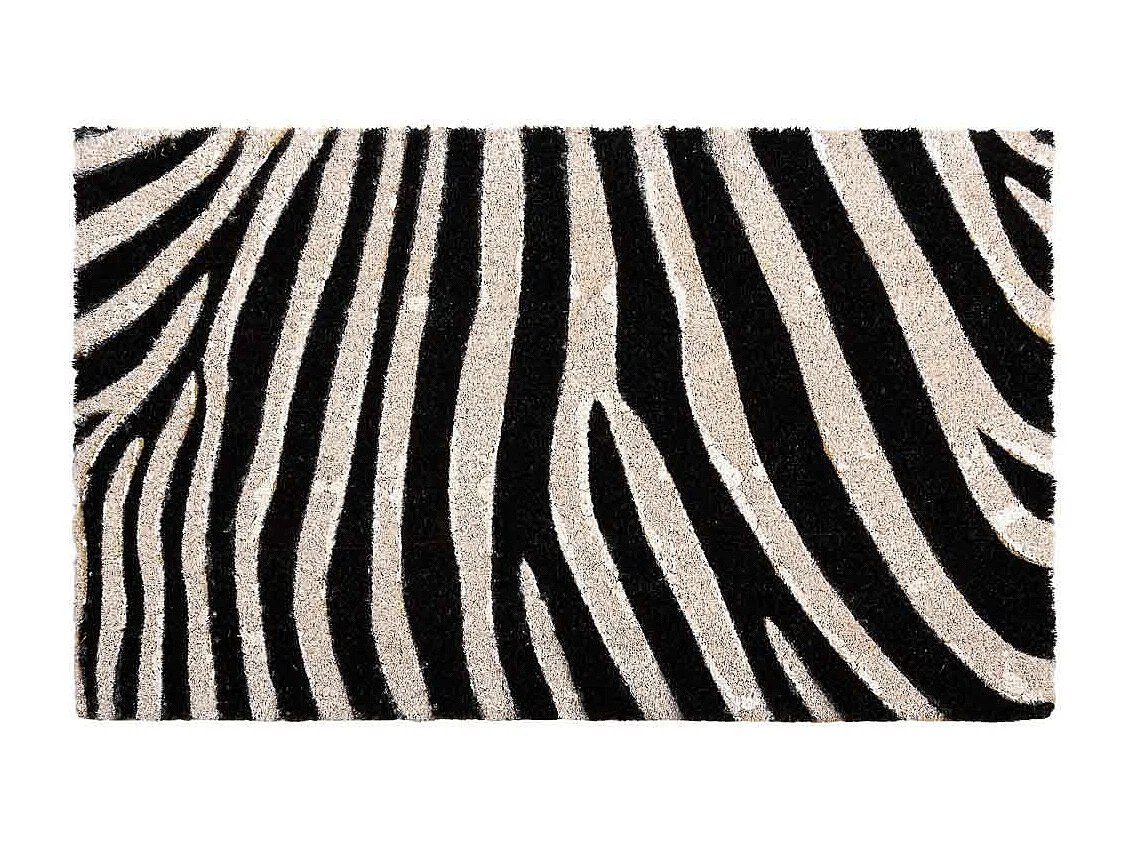 Paillasson en coco imprimé zèbre 45x75