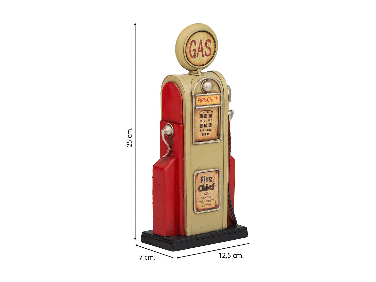 Surtidor hucha metal rojo 12.5x7x26