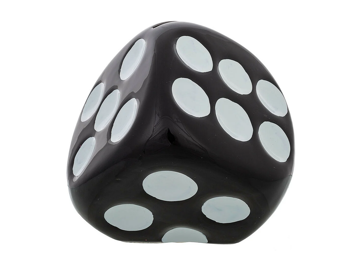 Salvadanaio dadi neri 12,5x12x12,8h