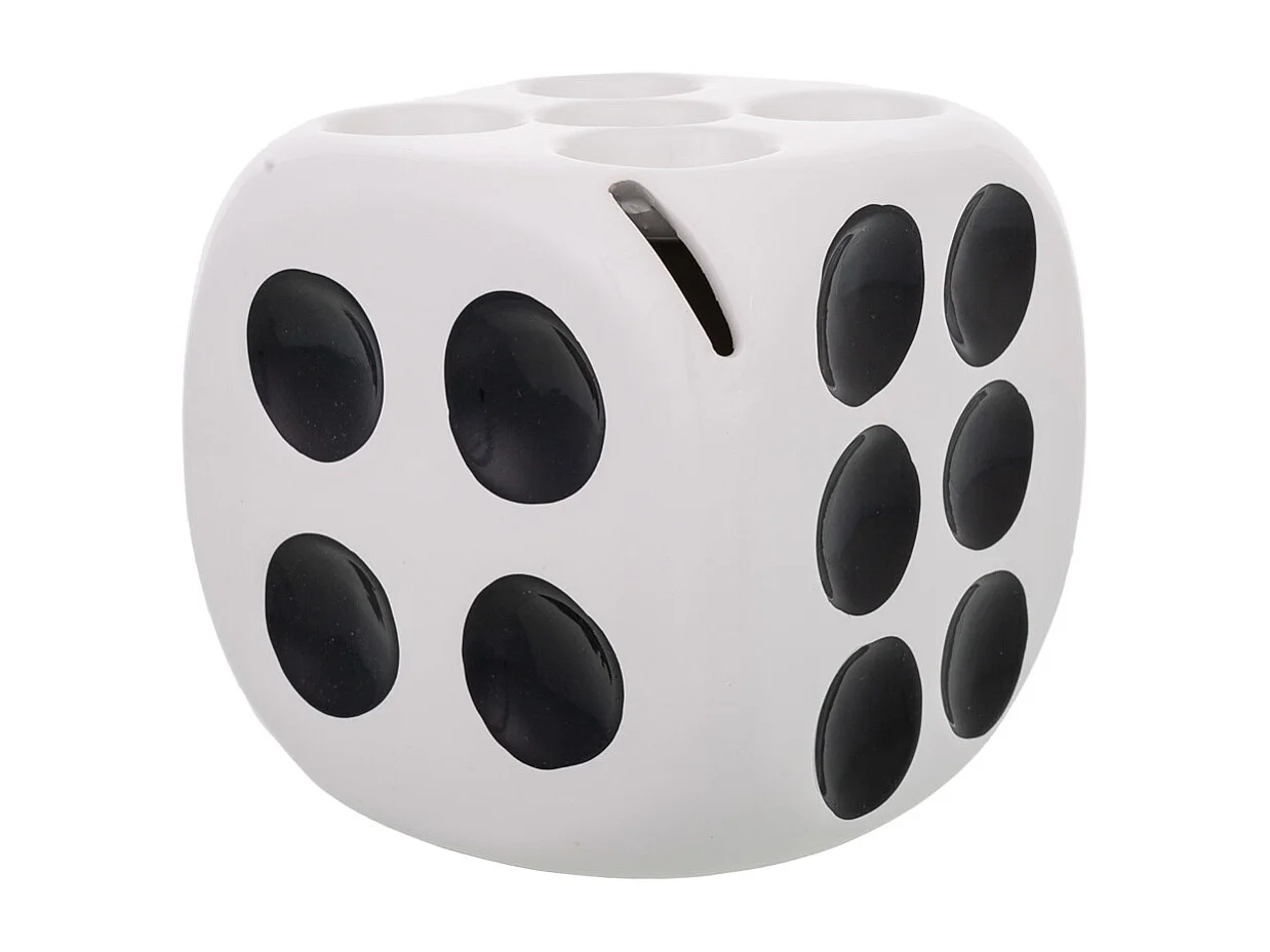 Hucha dado blanca 12,5x12,5x12,5