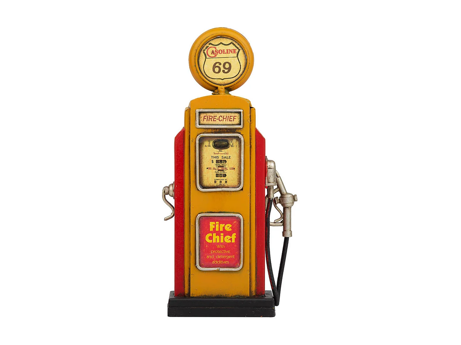 Sparschweinspender aus braunem Metall, 12,5 x 7 x 25 h cm