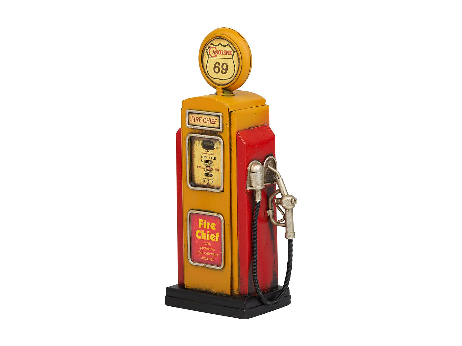 Sparschweinspender aus braunem Metall, 12,5 x 7 x 25 h cm