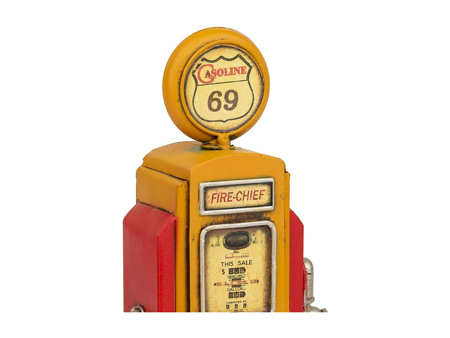 Sparschweinspender aus braunem Metall, 12,5 x 7 x 25 h cm