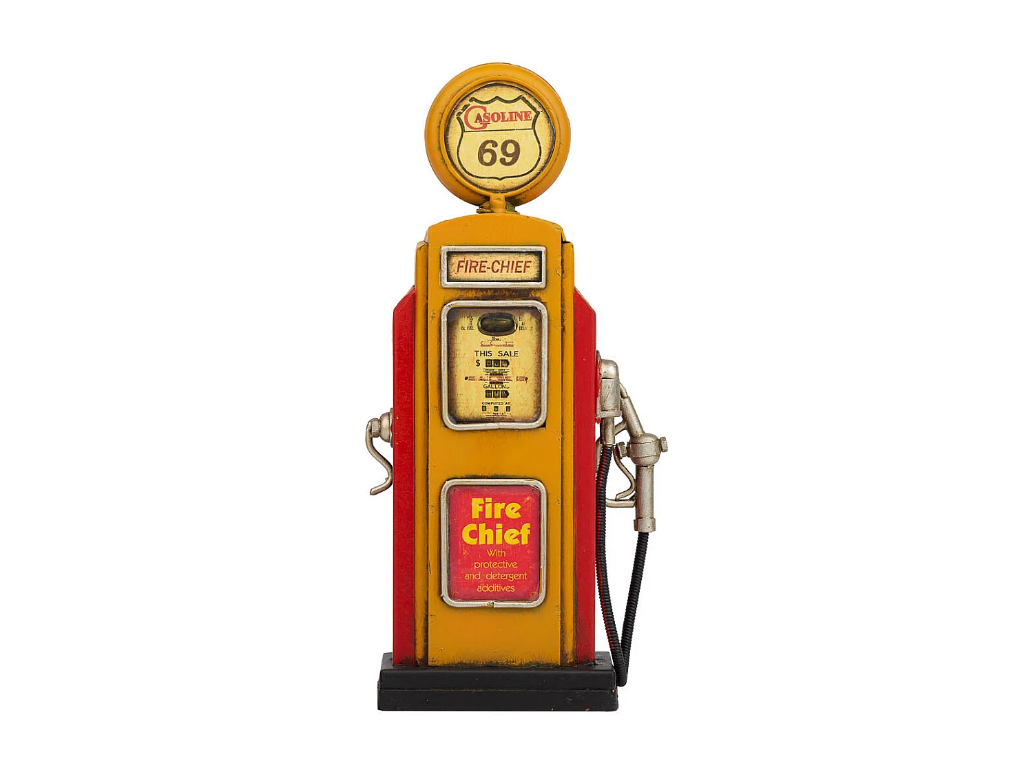 Surtidor hucha metal marrón 12.5x7x25