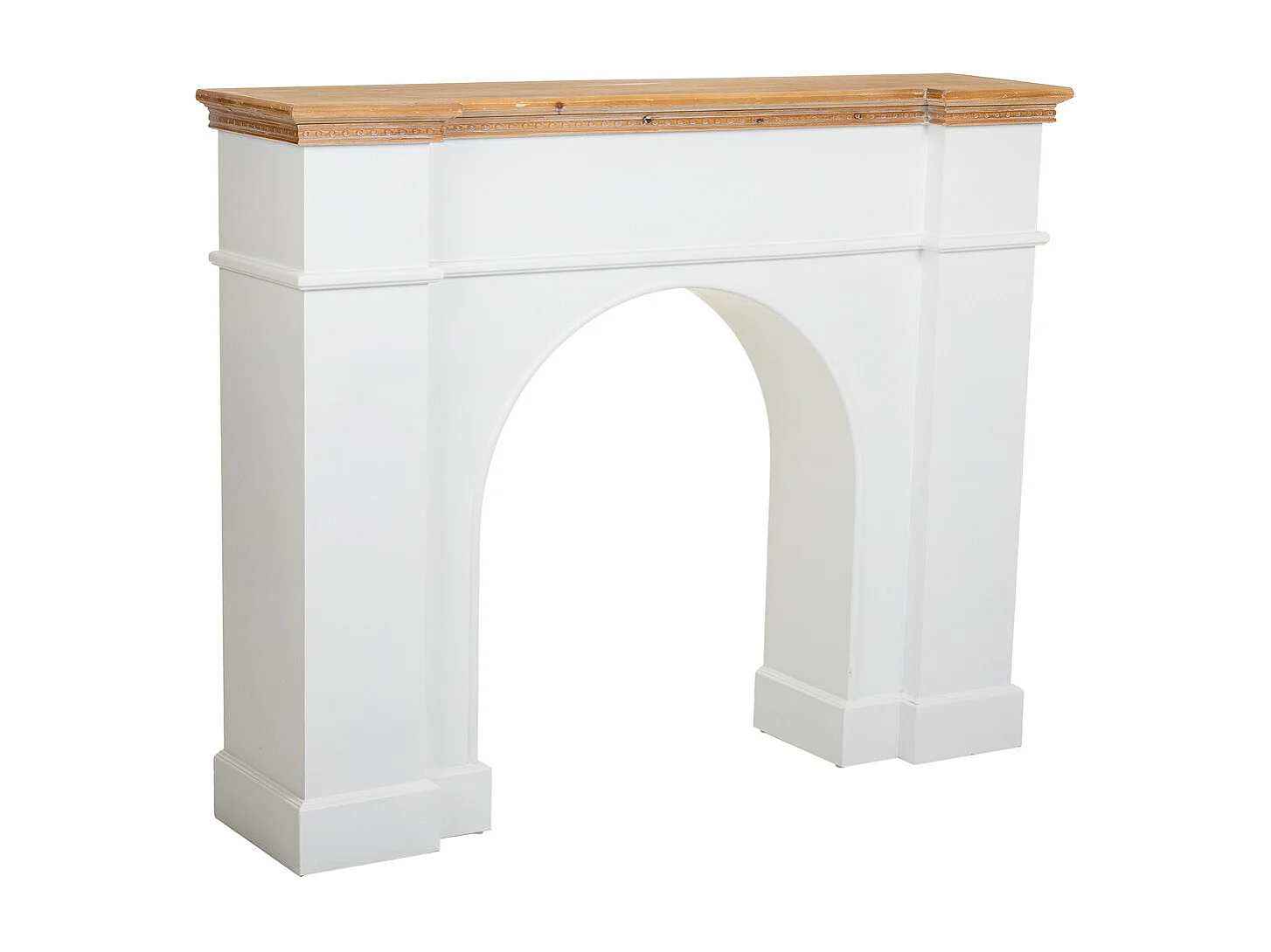 Cornice camino in legno bianco 125,5x29x101h